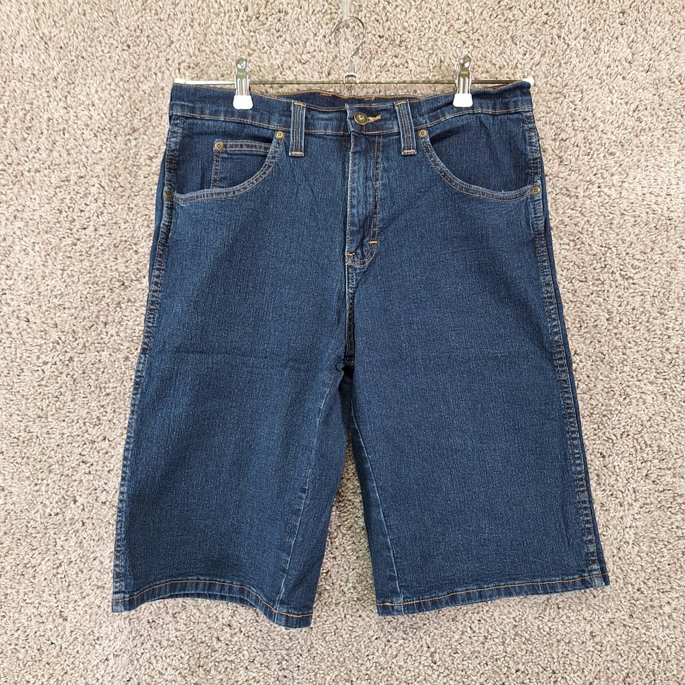 Genuine Dickies Denim Shorts Mens 32 (Fits W32) Dark Wash Carpenter Workwear